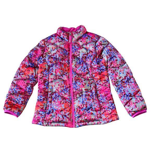 North Face Coat Girls Aconcagua 550 Colorful Down Filled Jacket - Picture 2 of 12